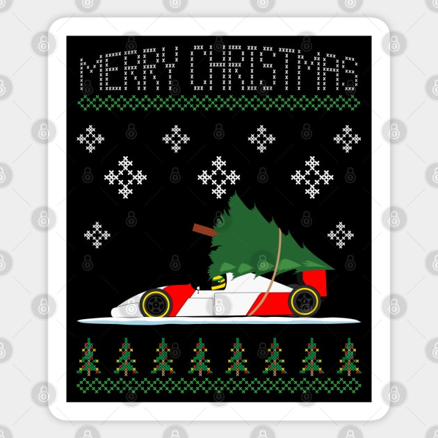 90's Formula One Christmas Car Sticker by HSDESIGNS